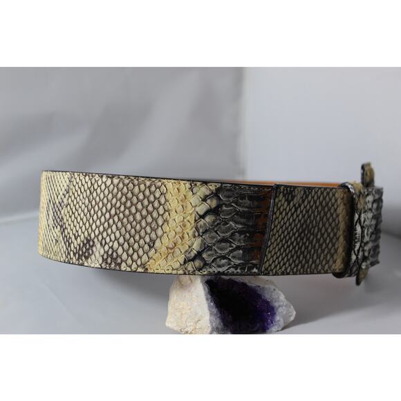Vintage Genuine Python Belt Lai Made in USA Metallic Accents Size 27 - Picture 2 of 9
